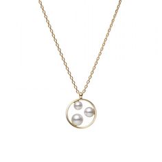 Three graduating Akoya cultured pearls float within a high polished yellow gold circle for a stylish pendant design. Chain is 18 inches long with a sizing loop at 16 inches for shorter wear.
Give the gift of a lifetime with nature's most precious jewel. Legendary quality and style since 1893, Mikimoto jewels are objects of desire to cherish today and for generations to come.
Due to the unique nature of pearls, shade of color, shape or texture, may vary slightly from photo. Mikimoto Pearls, Cultured Pearl Necklace, Pearl Necklaces, Precious Jewels, Unique Nature, Gold Circle, Earrings Rings, Pendant Design, Organic Beauty