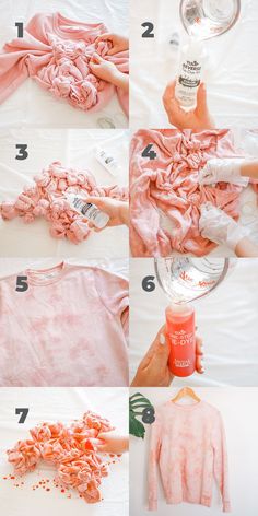 the instructions for how to make a tie dye t - shirt with cotton floss