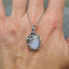 Vintage Wrap Moonstone Necklace Moonstone Necklace Silver, Moonstone Necklace, Silver Necklaces, Moonstone, Silver Necklace, Pendant Necklace, Pendant, Silver