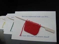 there are four pieces of crochet on top of each other, including a knitting needle