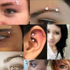 many different pictures of people with piercings on their ears