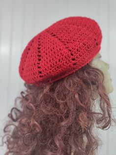 READY TO SHIP This Beret is incredible - the yarn is like none I've ever seen. So nice and stretchy.  I love just holding it in my hands. It is hard to explain, but it is great.  Oh, and the sparkle is the same as the color red yet the sparkles show up unbelievably.  It is amazing and lightweight.  This is a perfect hat for the holidays!  Size -- will fit 20 to 21 inches around the head.  If you have any questions -- please feel free to contact me. Hand Wash Cold -- Lay Flat To Dry  Thank You for shopping at tlccrochetdesign 😊 Thank You also for appreciating handmade items. 👍 Also Thank You very much (in advance) for liking or making my shop one of your favorites.😁 Beret Style, The Color Red, Slouchy Hat, Handmade Crochet, Hat Fashion, Evening Wear, Lay Flat, Accessories Hats, Valentine's Day