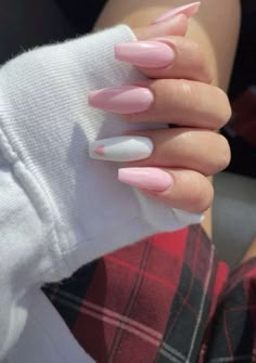 Trendy Nails Ideas Pink, Coffin Acrylic Nails Simple Design, Valentines Nails Nude Colors, Nails Acrylic For The Beach, Nails Boss Lady, Bold Colored Nails, Simple Cute Acrylic Nails Almond, Acrylic Nails Coloured Tips, Mail Designs Acrylic Simple