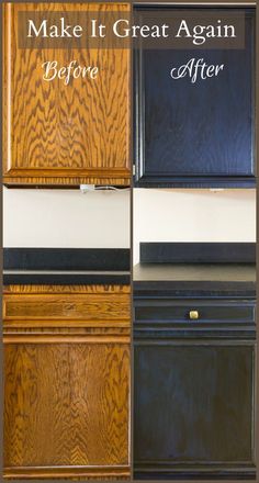 the before and after pictures of an old kitchen cabinet door make it great again?