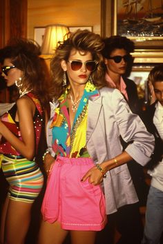 25 Totally Rad 1980s Party Outfit Ideas (for an 80s Themed Bash) - Natural Selection London 80s Celebrity Fashion, Miami Vice Women Outfits, 80s Outfit Ideas Party, 80s Miami Vice Fashion, Retro Chic Outfits, 80 Style Outfits, 80s Miami Fashion, Miami Vice Costume Women, 80s Night Outfit