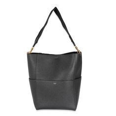 Celine Black Calfskin Medium Seau Sangle Bucket Bag Medium 0.5lb Celine Celine Sangle Bucket Bag, Celine Bags, Medium Bags, Bucket Bag, Luxury Bags, Limited Time, Calf Skin, Dust Bag, Bag Lady