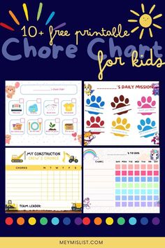 the free printable chore chart for kids