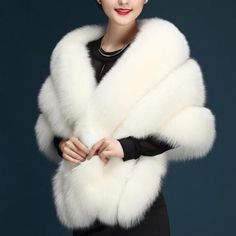 Womens Faux Fur Plush Bridal Coats Jacket Shawl Cape Wedding Wraps Shrug Bolero Faux Fur Bolero, Faux Fur Wedding, Bridal Coat, Faux Fur Shrug, Faux Fur Cape, Faux Fur Shawl, Fur Shrug, Faux Fur Stole, Wedding Fur