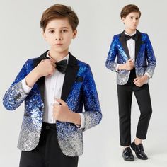 Sequin Coat Boys Showman Suit Set Kids Party Wear Boys, Sequin Coats, Galaxy Wedding, Carnival Dress, Kids Party Wear, Blazer For Boys, Cotton Polyester Fabric, Formal Suit