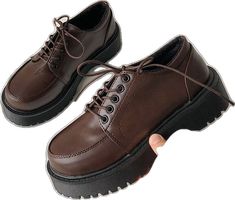 Brown Low-top Platform Oxfords, Brown Platform Oxfords With Flat Heel, Brown Platform Loafers With Lug Sole And Round Toe, Trendy Brown Lace-up Shoes For Fall, Brown Lug Sole Loafers For Fall, Brown Loafers With Lug Sole For Fall, Brown Lace-up Loafers For Fall, Brown Pointed Toe Platform Loafers For Fall, Brown Platform Loafers For Fall