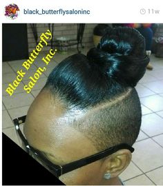 Shaved Sides Updo Black Women, Sew In With Undercut, Ponytail With Shaved Sides And Back, Short Hair Shaved Sides Women, Side Shaved Hairstyles Short, Undercut Afro, One Side Shaved Hairstyles, Shaved Side, Braids With Shaved Sides