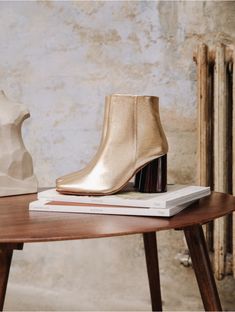 High Heel Boots - Miroitée - Golden - Bobbies Bobbies Shoes, Moon Sand, Golden Colour, Outfit Goals, Travel Pouch, Heel Boots, High Heel Boots, Shoes Heels Boots, High Heel