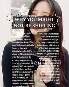 a woman with long dark hair holding a microphone in front of her face and the words, why you might not be shifting?