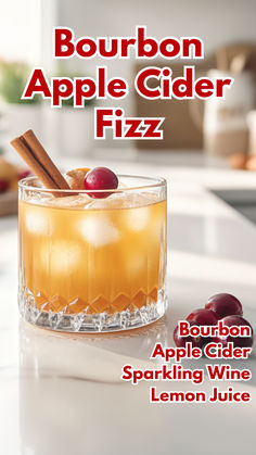 Bourbon Apple Cider Fizz Apple Cider Whisky Cocktail, Fall Bourbon Cocktails Apple Cider, Apple Cider Whiskey Sour, Bourbon Cider Cocktail, Apple Cider Bourbon Punch, Bourbon Thanksgiving Cocktail, Apple Cider Drinks Alcohol, Blackout Wednesday, Boozy Apple Cider