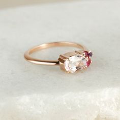 Rose Gold Pink Morganite Cluster Ring - Tourmaline, Amethyst, Red Ruby Cluster - 10kt Rose Gold Pretty pink morganite gemstone cluster ring, with a soft pink hue and pops of jewel tones. - - - - - - - - - - - - - - - - - - - - - - - - - - - - - - - - - - - - - - - - - - - - - - - - - - - - - - - - - - - - Stones and Sizes: 7x5mm Oval Baby Pink Morganite, 3mm Round Pink Tourmaline, 2mm Round Purple Amethyst, 2mm Round Red Ruby Setting: 10kt Solid Rose Gold Band: ~1.60mm wide - half rounded band - 14k Rose Gold Sapphire Ring For Wedding, Wedding Ruby Ring In 14k Rose Gold, Oval Ruby Ring In 14k Rose Gold, 14k Rose Gold Jewelry With Accent Stones, Rose Gold Multi-stone Sapphire Ring, Fine Jewelry Multi-stone Sapphire Ring In Rose Gold, 14k Rose Gold Sapphire Gemstone Ring Gift, 14k Rose Gold Sapphire Ring Gift, Oval Multi-stone Rose Gold Rings