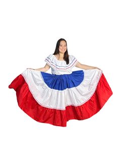 Robe enchanteresse faite à la main pour adultes de la République dominicaine, nous avons votre taille. Célébrez la merveilleuse culture de la République dominicaine. Portez notre robe et faites partie d'une belle tradition.

 Comprend : chemisier et jupe

 Quelles tailles sont disponibles ?
 XS à XXL - Longueur : 36 po environ.

 Remarque : Consultez la galerie de photos pour accéder au tableau des tailles

 De quelle couleur est la robe ?
 Blanc, rouge et bleu

 De quelle matière est faite la robe ?
 Polycoton

 Comment dois-je entretenir et nettoyer la robe ? 
Lavage à la main ou nettoyage à sec

 Nos avis 5 étoiles :

 Avis 1 : [" Je suis très impressionnée par le service client de Vivian. Elle est très facile à contacter et a fait tout son possible pour m'aider avec la commande car j' Dominican Dress, Dominican Republic Culture, Dress For Adults, Dominican Culture, Enchanting Dress, Tropical Climate, Hispanic Heritage, Traditional Dress, Dominican Republic