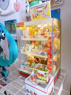 the refrigerator is filled with many different types of food