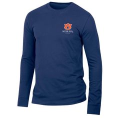 men's long sleeve t - shirt with an elephant on the front in blue