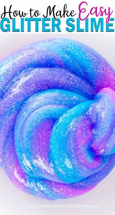 a close up of a doughnut with blue and purple swirls on it's side