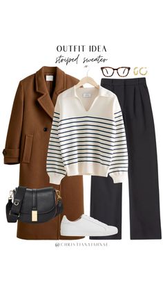 Pants And Sweater Outfit, Camel Pants Outfit, Collar Outfits, Sweater With Collar, Camel Pants, Outfit Collages, Abercrombie (women), Collared Sweater, Outfit Collage