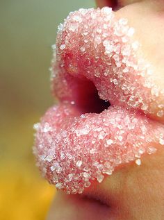 Sugar Lips.    ooorr..  you can make an exfoliating lip scrub to reveal luscious lips!  What you need: 1 tablespoon sugar  1 teaspoon olive oil  Mix then together and scrub your lips. Exfoliating Lip Scrub, Tout Rose, Candy Lips, Sweet Lips, Nice Lips, Kissable Lips, Sugar Lips, Hot Lips, Pink Sugar