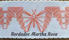 an orange and white embroidered design on a white background with the words bordados martha roa