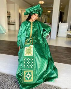 Great Shopping African Dress Women Bazin Riche Dashiki Traditional Kaftan With Head Scarf, Women's Dresses South African Clothes, Traditional Kaftan, Woman Embroidery, Plus Size African, Africa Clothing, Embroidered Dresses, Long African Dresses, African Wedding Dress, African Maxi Dresses