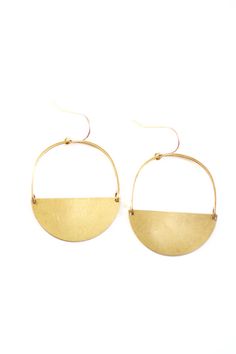 Minimalist Brass Semicircle Arch Earrings - Brass, Gold Fill, or Sterling Silver Wire Minimalist Crescent Hoop Earrings With Ear Wire, Matte Gold Minimalist Earrings For Everyday, Minimalist Hypoallergenic Crescent Earrings, Minimalist Crescent Hoop Earrings For Everyday, Minimalist Crescent Earrings For Gift, Modern Brass Earrings For Everyday, Minimalist Crescent Earrings As Gift, Minimalist Brass Earrings For Everyday, Minimalist Adjustable Crescent Earrings