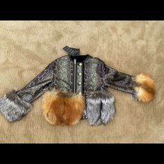 It’s A Beautiful Stylish Jacket For The Holiday. It’s Real Fur. It’s A Size L But Fits Like M Designer Fur Coat For Fall, Designer Fitted Fur Coat For Fall, Luxury Party Outerwear With Faux Fur Trim, Luxury Fitted Fur Coat For Fall, Brown Long-sleeved Outerwear For Evening, Brown Long Sleeve Outerwear For Evening, Brown Long Sleeve Evening Outerwear, Designer Party Outerwear For Fall, Luxury Fall Party Outerwear