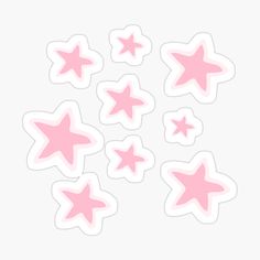 pink stars stickers on white background