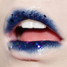 Make Up Designs, Blue Lips, Cosmetic Glitter, 9k Followers, Lip Art, Editorial Makeup, Makeup Designs