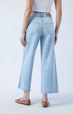 The Eco Light Blue Cropped Wide Leg Jeans from PacSun is a new classic you're gonna wanna cop now. These classic high-rise jeans get updated with a wide-leg fit for added comfort, a raw-cut hem, and a cropped length. 

Learn more about PacSun eco items Cropped Wide Leg Jeans, High Rise Jeans, New Classic, Pacsun, Wide Leg Jeans, Wide Leg, Light Blue, Blue, How To Wear