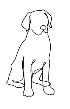 a black and white drawing of a dog