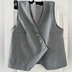 Grey Button Up Vest Top Vest Tops Women, Grey Women, Vest Top, Womens Vest, H&m, Button Up, Womens Tops, Tank Tops, Grey