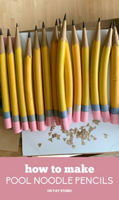 how to make pool noodle pencils out of clay - step by step instructions