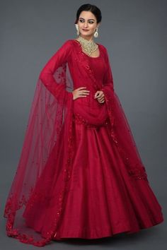 Buy Handmade Red Silk Anarkali Frock Gowna Symbol of Bespoke Elegance and Craftsmanship, Pakistani Embellished Gown for Her, Bride Wedding Gown Online in India - Etsy Luxury Dola Silk Gown For Diwali, Luxury Red Anarkali Gown, Red Anarkali Gown With Self Design, Red Anarkali Dress In Raw Silk, Red Anarkali Georgette Gown, Red Anarkali Organza Gown, Red Anarkali Floor-length Gown, Anarkali Frock, Silk Anarkali