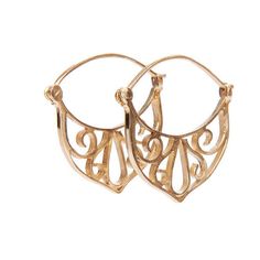 "Unique filigree solid gold hoop earrings in 14k yellow, white or rose gold, boho tribal jewelry. These tribal inspired gold hoop earrings are a unique fashion accessory that will transform your wardrobe from ordinary to extraordinary. These 14k earrings feature a lace design that has a special vintage vibe to it. They are elegantly but bold and will add a unique flair to any outfit. These gold earrings can be the perfect accessories for your wedding day, engagement party or honeymoon. Consider Small Hoop Filigree Earrings As Gift, Small Filigree Hoop Earrings As Gift, Small Hoop Filigree Jewelry Gift, Yellow Gold Filigree Hoop Earrings In Brass, Ornate Yellow Gold Hoop Earrings, Rose Gold Boho, Silver Casting, 14k Gold Hoop Earrings, Filigree Earrings