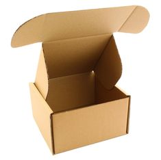 open cardboard box on white background with clipping for the lid and bottom part to be opened