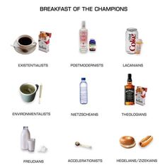 the breakfast of the champions is shown in this graphic above it's ingredients