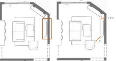 the floor plan for an apartment with two separate rooms and one living room in it