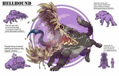 the concept art for hell hound