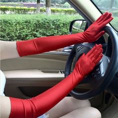 Gloves Aesthetic, Prom Costume, Fall Fashion Accessories, Lizzie Hearts, Costume Gloves, Red Gloves, Opera Gloves, Finger Gloves, Driving Gloves