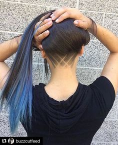 Undercut Hair Designs, Undercut Hairstyles Women, Short Haircuts With Bangs, Undercut Designs, Hot Haircuts, Haircut Designs, Hair Tattoos