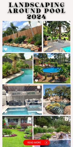 landscaping around pools and pools