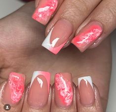 Neon Holiday Nails, Holiday Nails Summer Acrylic 2024, Short Holiday Nails Summer, Spain Nails Design, Barcelona Nails, Spain Nails, Rave Nails, Acrylic Nails Almond Shape, Sns Nails Colors