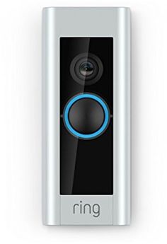 the ring video door phone is on display