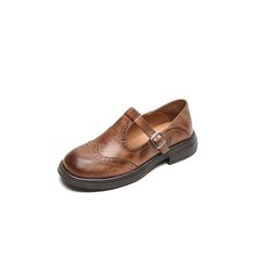 Brogue Carving Preppy Style T-strap Mary Jane Shoes That Defines Comfort, The Breathable Leather Upper And Leather Insole Will Stretch And Mold To Your Unique Feet For A Custom Fit With Wear. Color: Brown/BlackMaterial: Water Washed SheepskinLining: Genuine Leather (Unmovable）Insole: Genuine LeatherSole: RubberHeels: 3 cm/1.18"Weight: 0.32 kg Each Shoes (measured size 7.5)Fit: Medium to Wide, Runs Normal.Origin: Made in China Production Time: About 5-7days (Any exceptional case will email you, P Monk Strap Shoes With Brogue Detailing, Vintage Monk Strap Shoes With Brogue Detailing, Jane Shoes, Leather Texture, Pig Skin, Dyeing Process, Mary Jane Shoes, 8 Days, T Strap