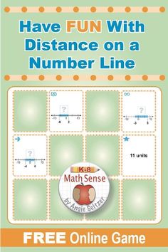 a poster with the words, have fun with distance on a number line free online game