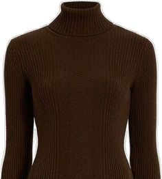 Brown Cable Knit Turtleneck For Fall, Classic Stretch Brown Sweater, Brown Stretch Turtleneck Sweater, Winter Brown Stretch Turtleneck, Brown High Neck Sweater For Work, Brown Ribbed High Neck Sweater, Brown Turtleneck For Workwear, Casual Brown Turtleneck With Ribbed Collar, Brown High Neck Turtleneck