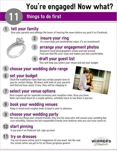 a poster with instructions on how to prepare for an engaged couple's wedding day